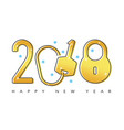 happy 2018 new year flat thin line gold greeting vector image
