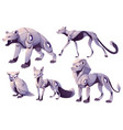 mechanical animals bear fox owl lion robots vector image