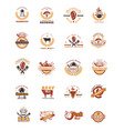 set grill and barbecue badges stickers emblems vector image vector image