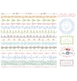 doodle hand drawn seamless line borders set vector image