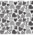 seamless pattern with hand drawn hearts vector image vector image