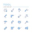 set color line icons electric and hand tool vector image vector image