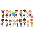 cartoon cute kids set school boys and girls vector image vector image