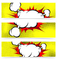 pop art comic book explosion steam cloud header vector image vector image