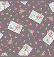 seamless pattern with letters and bouquets vector image vector image