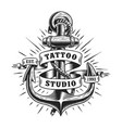vintage marine tattoo label vector image vector image