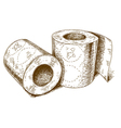 engraving toilet paper vector image vector image
