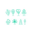 flat linear tree icons set vector image