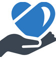 heart care icon vector image vector image