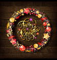 merry christmas gold text for card vector image vector image
