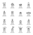 stress icons set in thin line style vector image