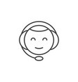 chat bot head with headset concept linear icon vector image