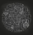chemistry lab sketch banner vector image vector image