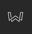 w letter logo monogram modern mockup black vector image vector image