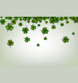 background with green three-leaved shamrocks vector image vector image