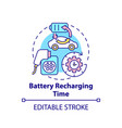 electric vehicles battery recharing time concept vector image