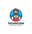 logo technician mascot cartoon style vector image vector image