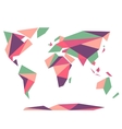 low polygonal origami style world map abstract vector image vector image