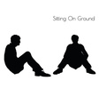 man in sitting pose on ground vector image