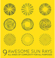 set of sunburst rays sun vector image vector image
