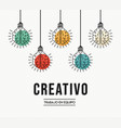 creative teamwork ideas spanish design concept vector image vector image