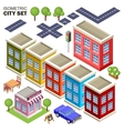 isometric city set vector image