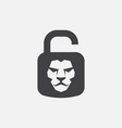 lion padlock icon vector image vector image