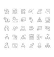 set line icons business training vector image vector image