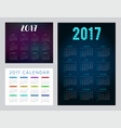 2017 calendar set abstract week starts from sunday vector image