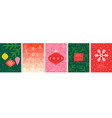 christmas card set - abstract holidays flyers vector image vector image