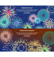 exploding of fireworks horizontal banners vector image
