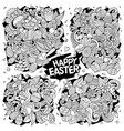 doodles cartoon set happy easter vector image