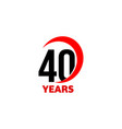 40th anniversary abstract logo forty happy vector image vector image