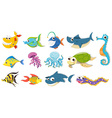 different kind of sea animals vector image
