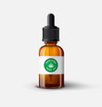 glass essetial oil bottle hemp logotype vector image