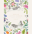 frame with two rabbits vector image vector image