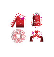 happy valentines day template set vector image vector image