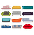 comfort classic couch and modern sofa vector image vector image