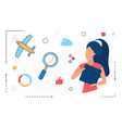 searching and booking early flight traveling vector image