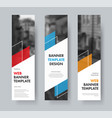 templates for vertical web banners with diagonal vector image