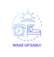 wake up early blue gradient concept icon vector image vector image