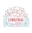 merry christmas - line design card vector image
