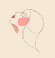 woman face side view feminine minimalism vector image