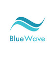 blue wave logo vector image vector image