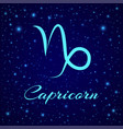 capricorn zodiac sign on a night sky vector image