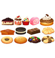 dessert set with cake and cookies vector image