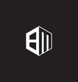 bm logo monogram hexagon with black background vector image