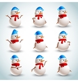 snowman emotions set vector image