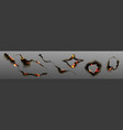 burn paper holes and borders burnt pages set vector image vector image