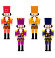 colorful retro nutcrackers set isolated on white vector image vector image
